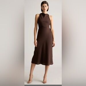 Quince Brown Silk halter Dress